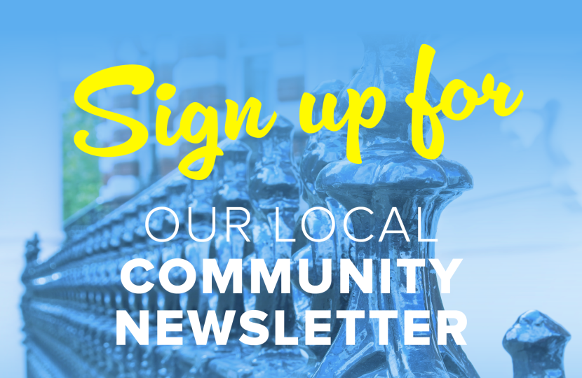 Sign up for our local community newsletter by Conservatives Abbey Road