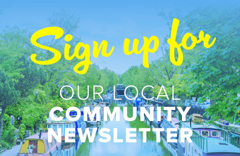 Sign up for our local community newsletter by Conservatives Little Venice
