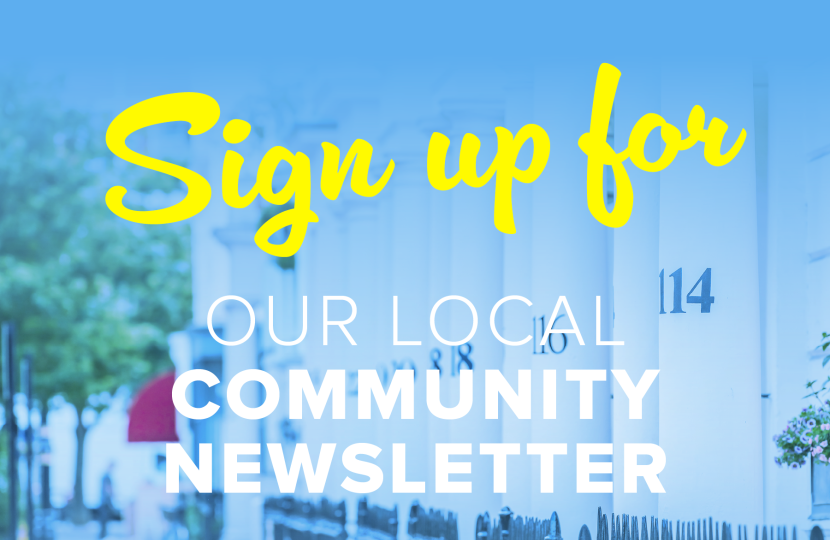 Sign up for our local community newsletter by Conservatives Pimlico North