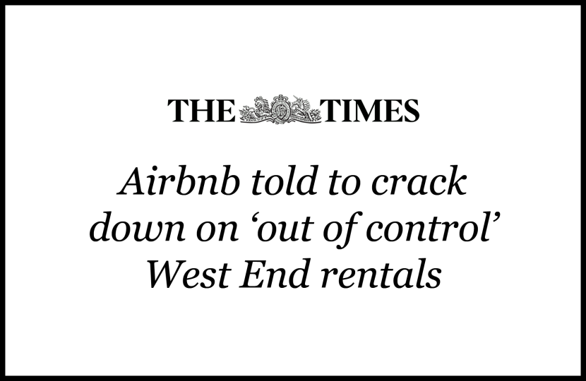 Airbnb told to crack down on 'out of control' West End rentals
