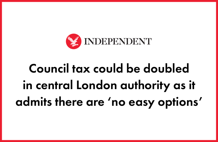 Council tax could be doubled in central London authority as it admits there are ‘no easy options’