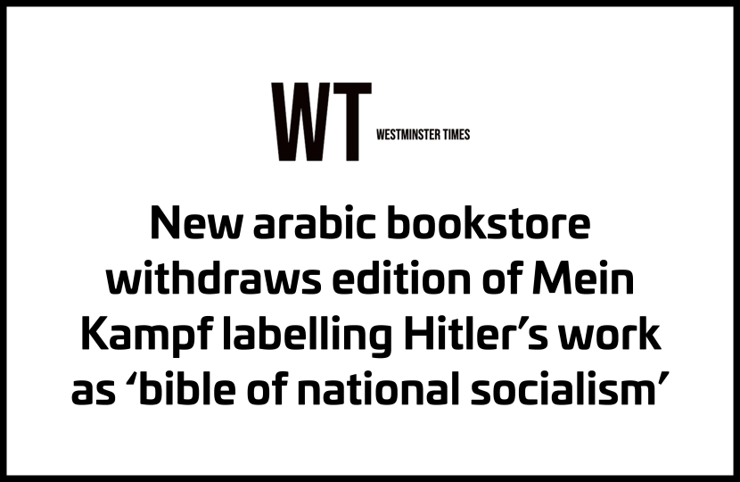 New Arabic bookstore withdraws edition of Mein Kampf