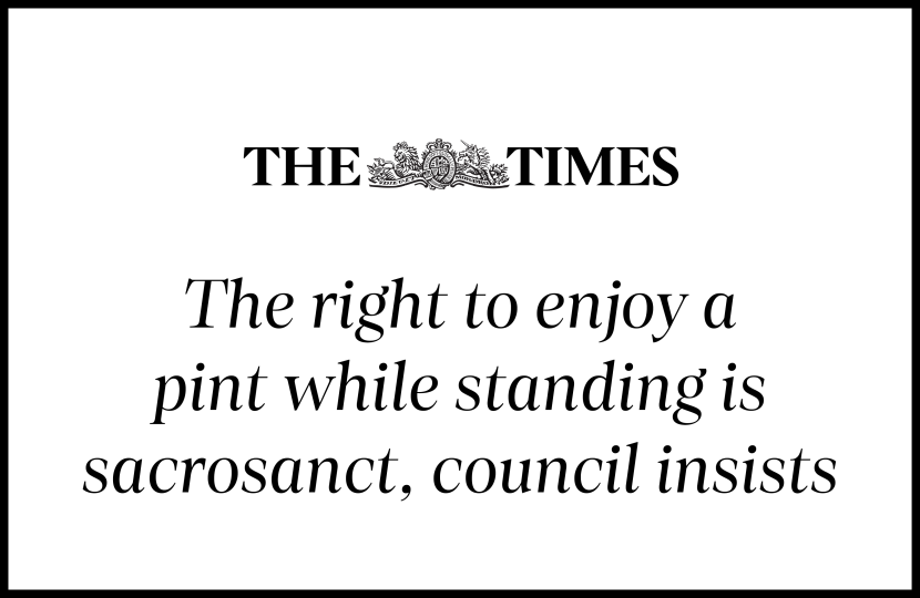 The right to enjoy a pint while standing is sacrosanct, council insists