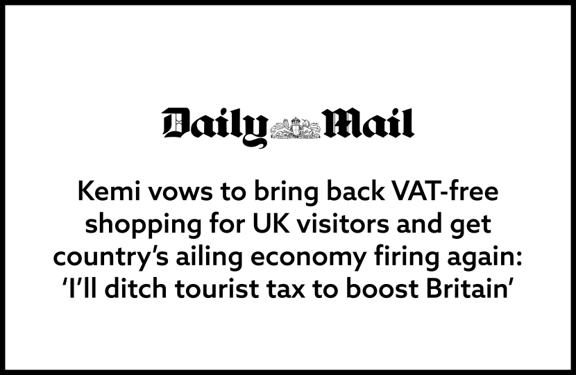 Kemi vows to bring back VAT-free shopping for UK visitors