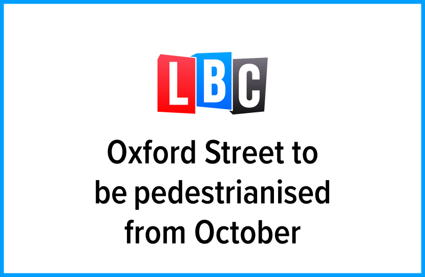 Oxford Street to be pedestrianised from October as works begin