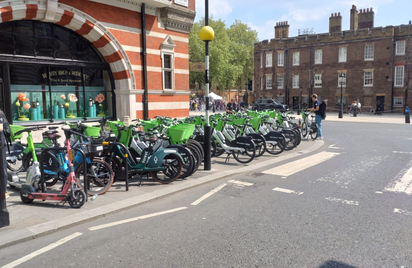 Abandoned ebikes in St John's Wood