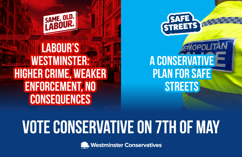 Comparative image of Labour's worsening crime and Conservatives Plan