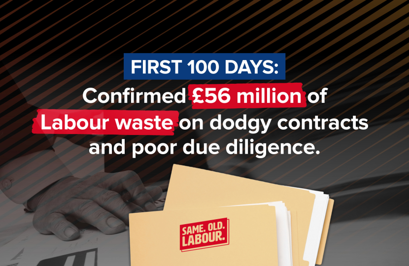 Conservative Contract Review finds more Labour financial waste totalling £56 Million