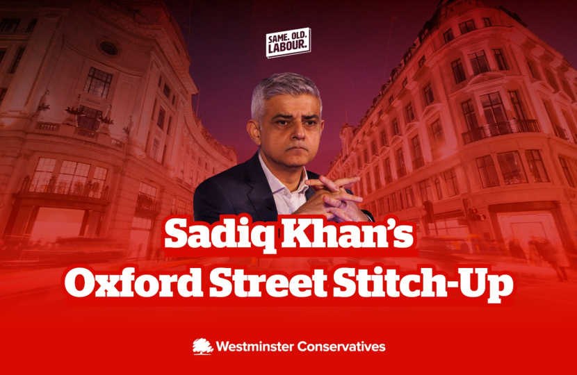 Sadiq Kham Oxford Street Stitch-up