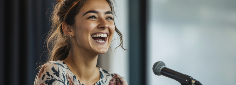 Woman speaking to audience