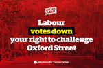 Oxford St with red background and text overlay