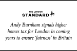 Andy Burnham signals higher homes tax for London in coming years to ensure 'fairness' in Britain