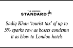 Sadiq Khan 'tourist tax' of up to 5% sparks row as bosses condemn it as blow to London hotels