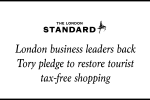 London business leaders back Tory pledge to restore tourist tax-free shopping