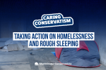 Homeless Tent with text overlay