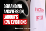 Eviction Notice with demanding answers text overlay