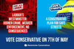 Comparative image of Labour's worsening crime and Conservatives Plan