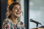 Woman speaking to audience