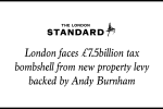 London faces £7.5billion tax bombshell from new property levy backed by Andy Burnham