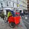 Pedicab on pavement in Westminster