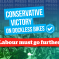 Conservative victory, Labour must go further text layover of dockless bikes