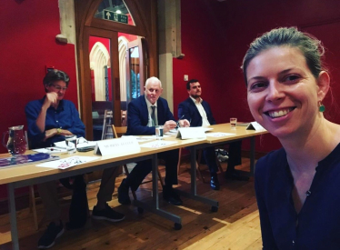 Emily at heathrow meeting