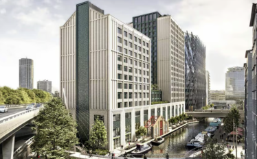 Artistic impression. This image first appeared https://www.standard.co.uk/news/london/sadiq-khan-travis-perkins-paddington-canal-westminster-council-student-accommodation-b1219037.html