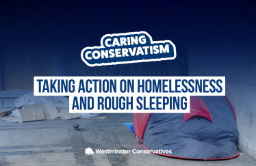 Homeless Tent with text overlay