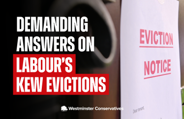Eviction Notice with demanding answers text overlay